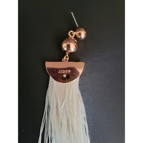 J. Crew Rose Gold Earrings with White‎ Fringe - Picture 3 of 4